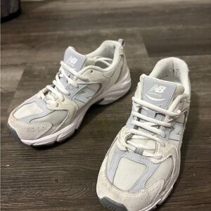 New Balance White and Gray Athletic Shoes
